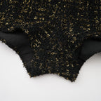 Flowering Girl Women Claudine black metallic tweed jacket & shorts matching set