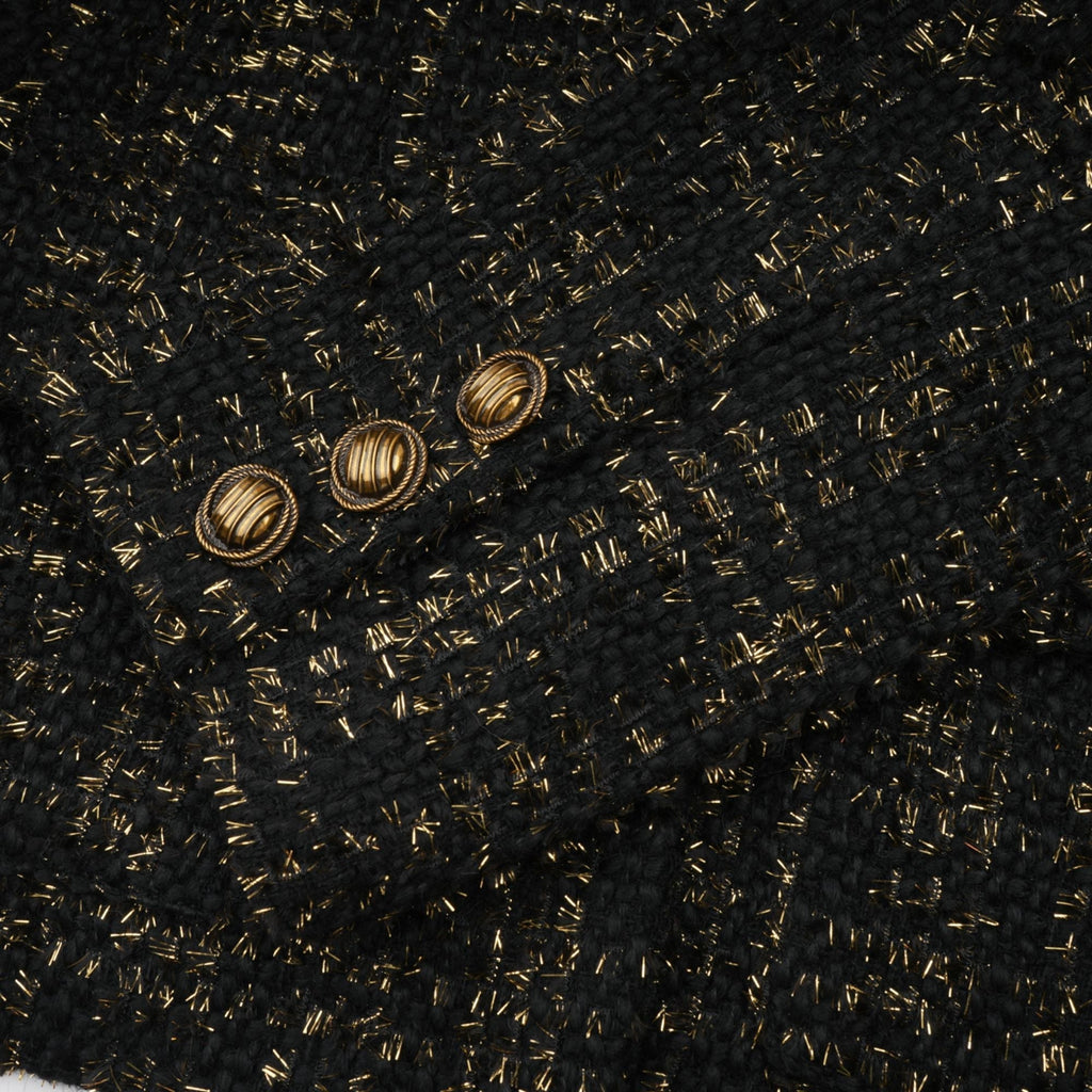 Flowering Girl Women Claudine black metallic tweed jacket & shorts matching set
