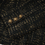 Flowering Girl Women Claudine black metallic tweed jacket & shorts matching set