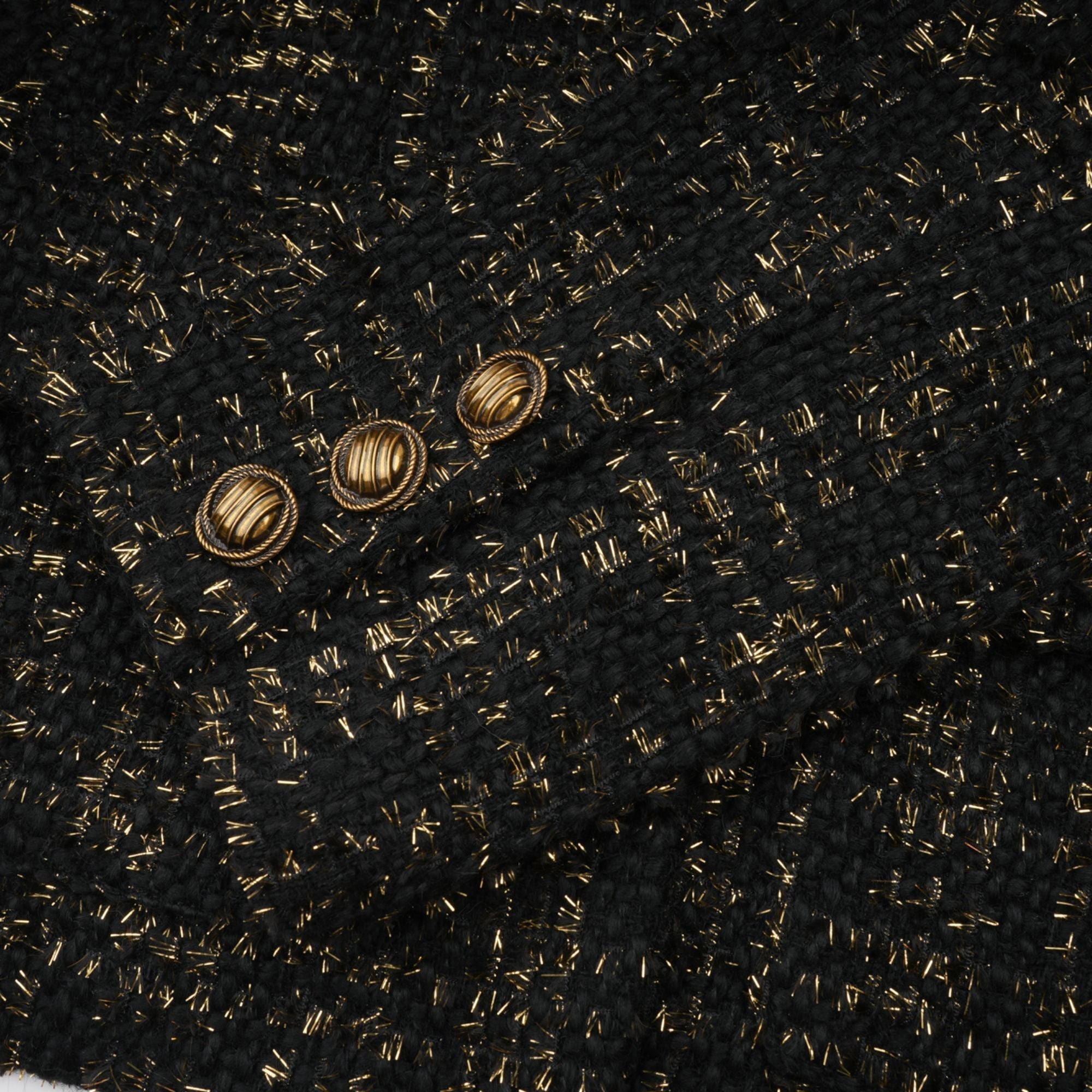 Flowering Girl Women Claudine black metallic tweed jacket & shorts matching set