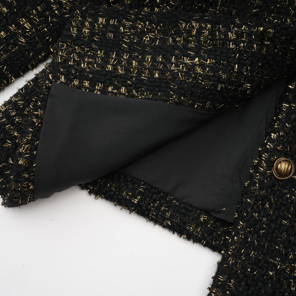 Flowering Girl Women Claudine black metallic tweed jacket & shorts matching set