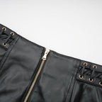 Flowering Girl Women Daphné eyelet-embellished leather jacket & skirt matching set