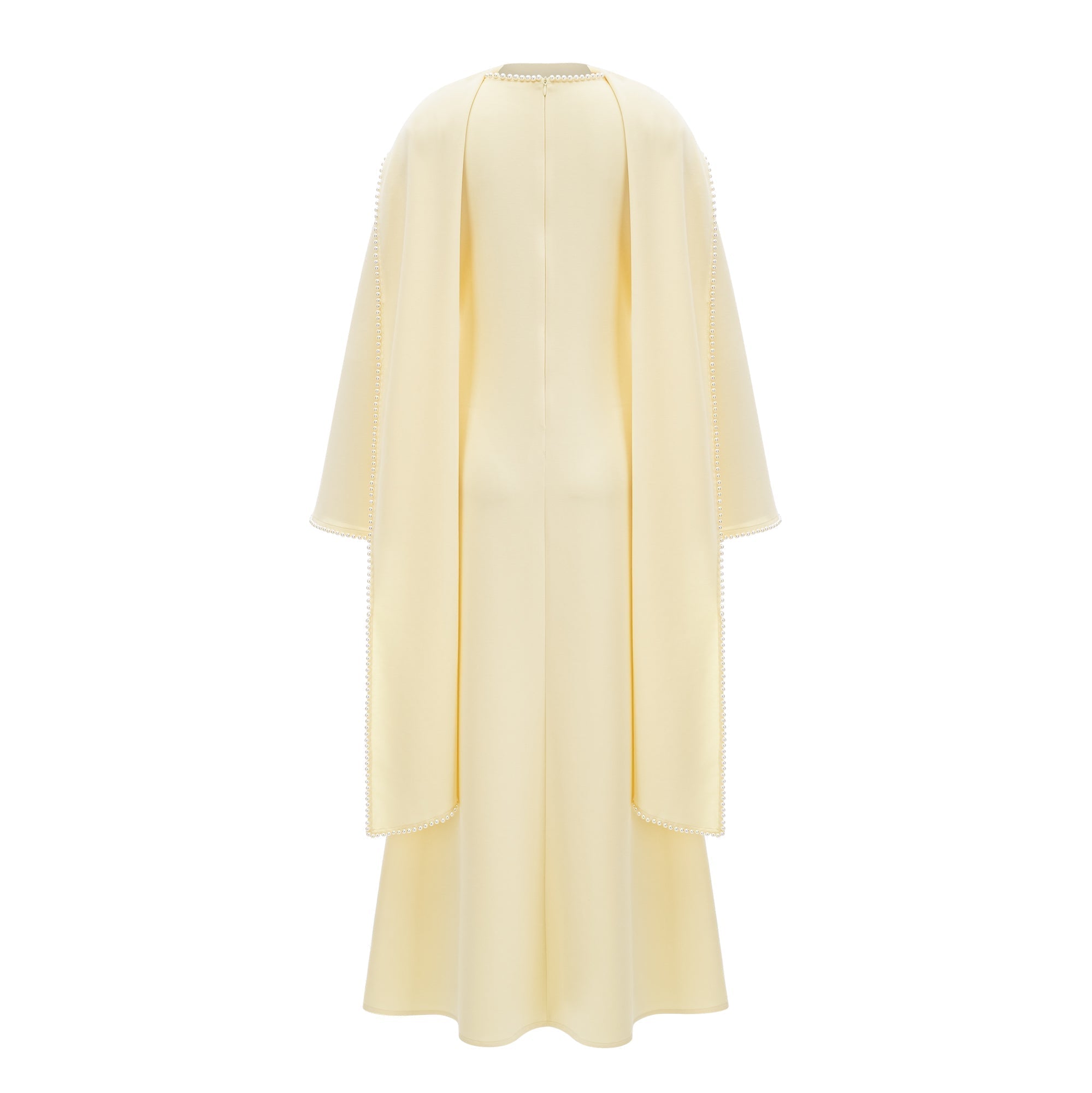 Flowering Girl Women murray Yellow Pearl Trim Shawl Detail Maxi Dress