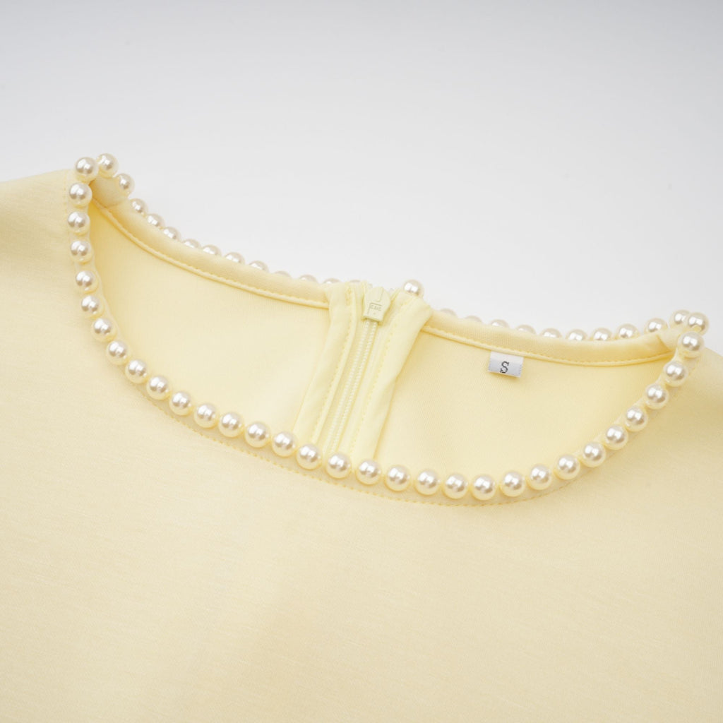 Flowering Girl Women murray Yellow Pearl Trim Shawl Detail Maxi Dress