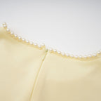 Flowering Girl Women murray Yellow Pearl Trim Shawl Detail Maxi Dress