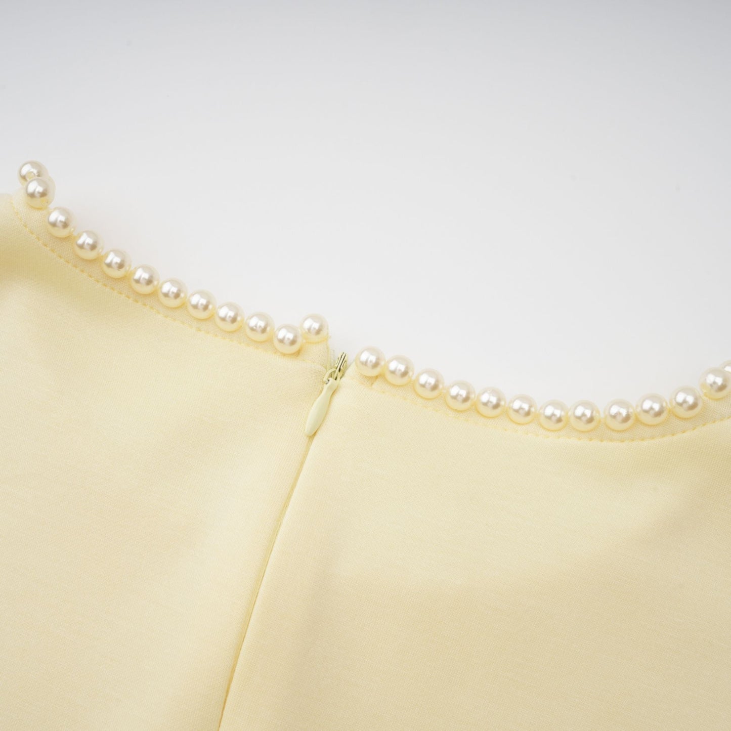 murray Yellow Pearl Trim Shawl Detail Maxi Dress