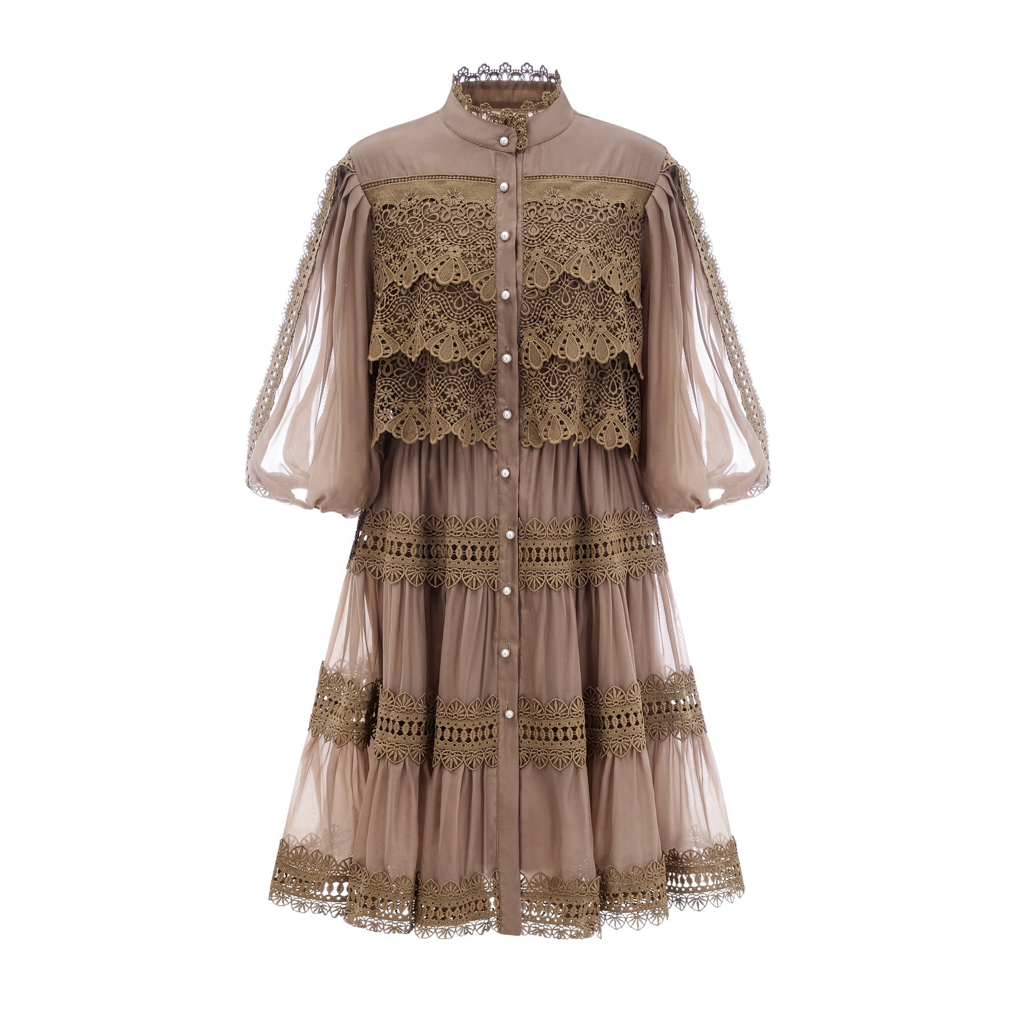 Flowering Girl Women Inès lace cut-out layered mini dress
