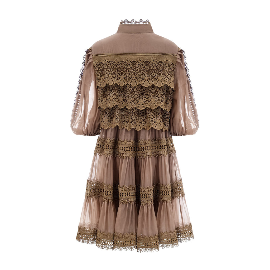 Flowering Girl Women Inès lace cut-out layered mini dress