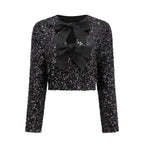 Flowering Girl Women Nerissa tie-front sequinned jacket