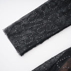 Flowering Girl Women Black Sheer Lace High Neck Long Sleeve Tulle Mini Dress