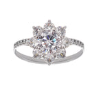 Émilie Sterling Silver Flower Shaped Zircon Gemstone Ring