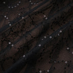 Flowering Girl Women Black Sheer Lace High Neck Long Sleeve Tulle Mini Dress