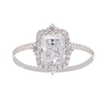Émilienne Sterling Silver Rectangular Zircon Gemstone Ring