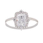 Émilienne Sterling Silver Rectangular Zircon Gemstone Ring