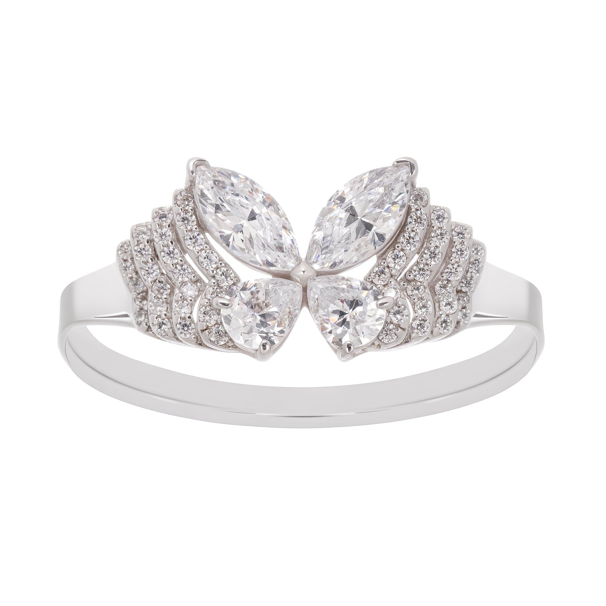 Zélie Sterling Silver Butterfly Shaped Gemstone Ring