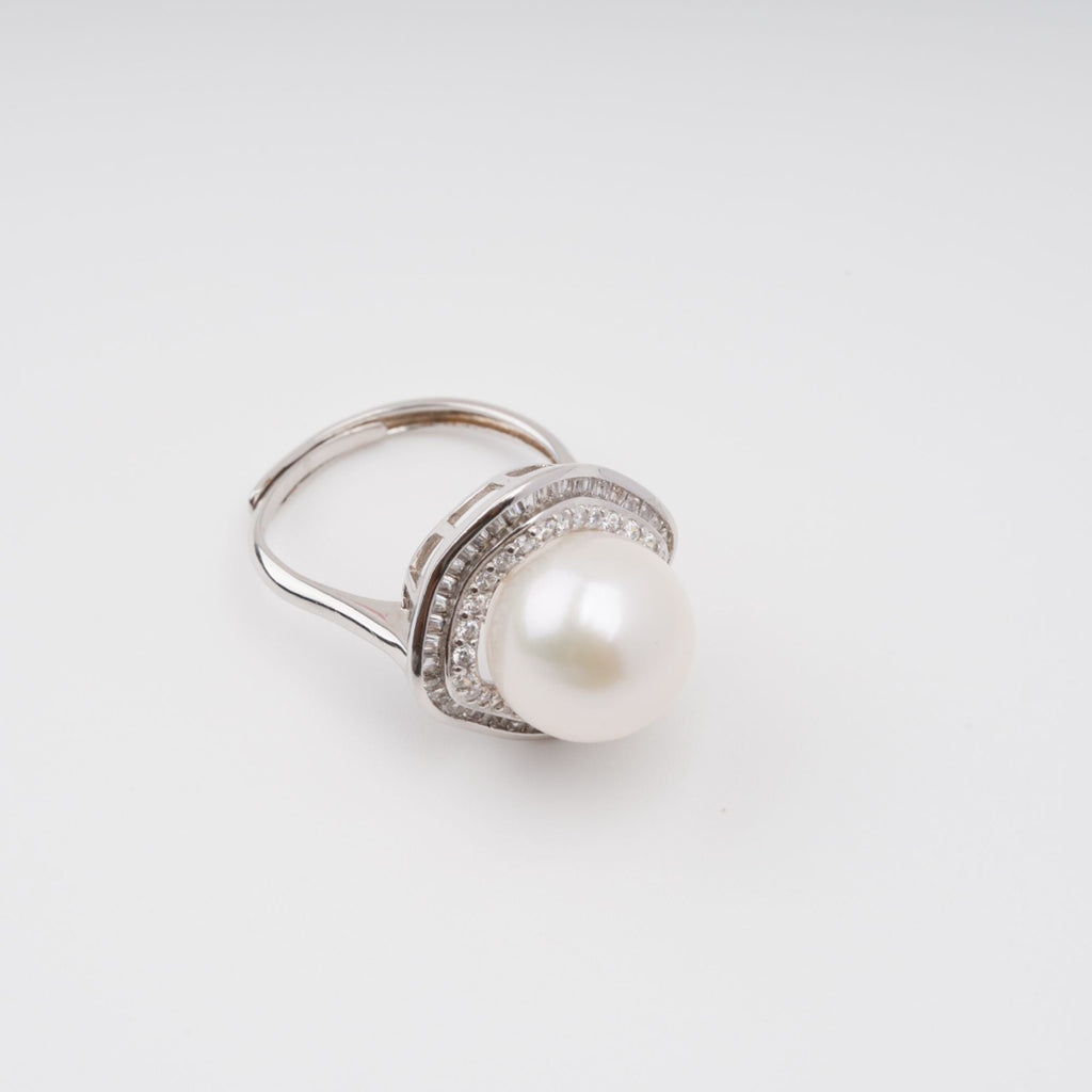 Hortense Sterling Silver Pearl Adjustable Ring