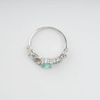 Ardelle Green Crystal Embellished Sterling Silver Ring