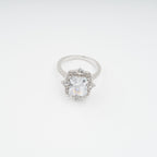 Émilienne Sterling Silver Rectangular Zircon Gemstone Ring