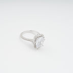Émilienne Sterling Silver Rectangular Zircon Gemstone Ring