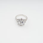 Émilie Sterling Silver Flower Shaped Zircon Gemstone Ring
