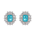 Kaisu Aquamarine Emerald Cut Gemstone Sterling Silver Earrings