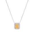 Eini Yellow Square Gemstone Pendant Sterling Silver Necklace