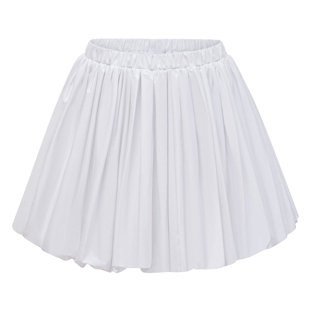 Flowering Girl Women tiffany White off-shoulder Ruched Blouse & Skirt Set