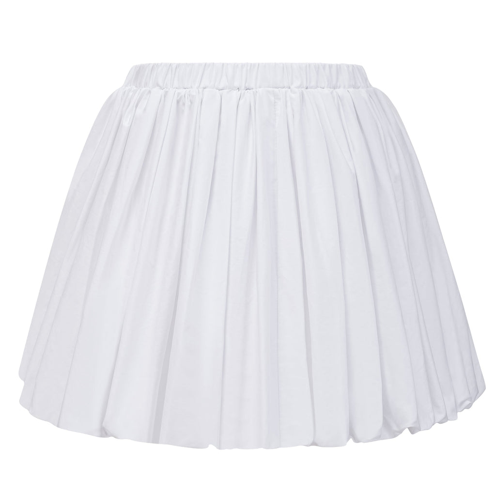 Flowering Girl Women tiffany White off-shoulder Ruched Blouse & Skirt Set