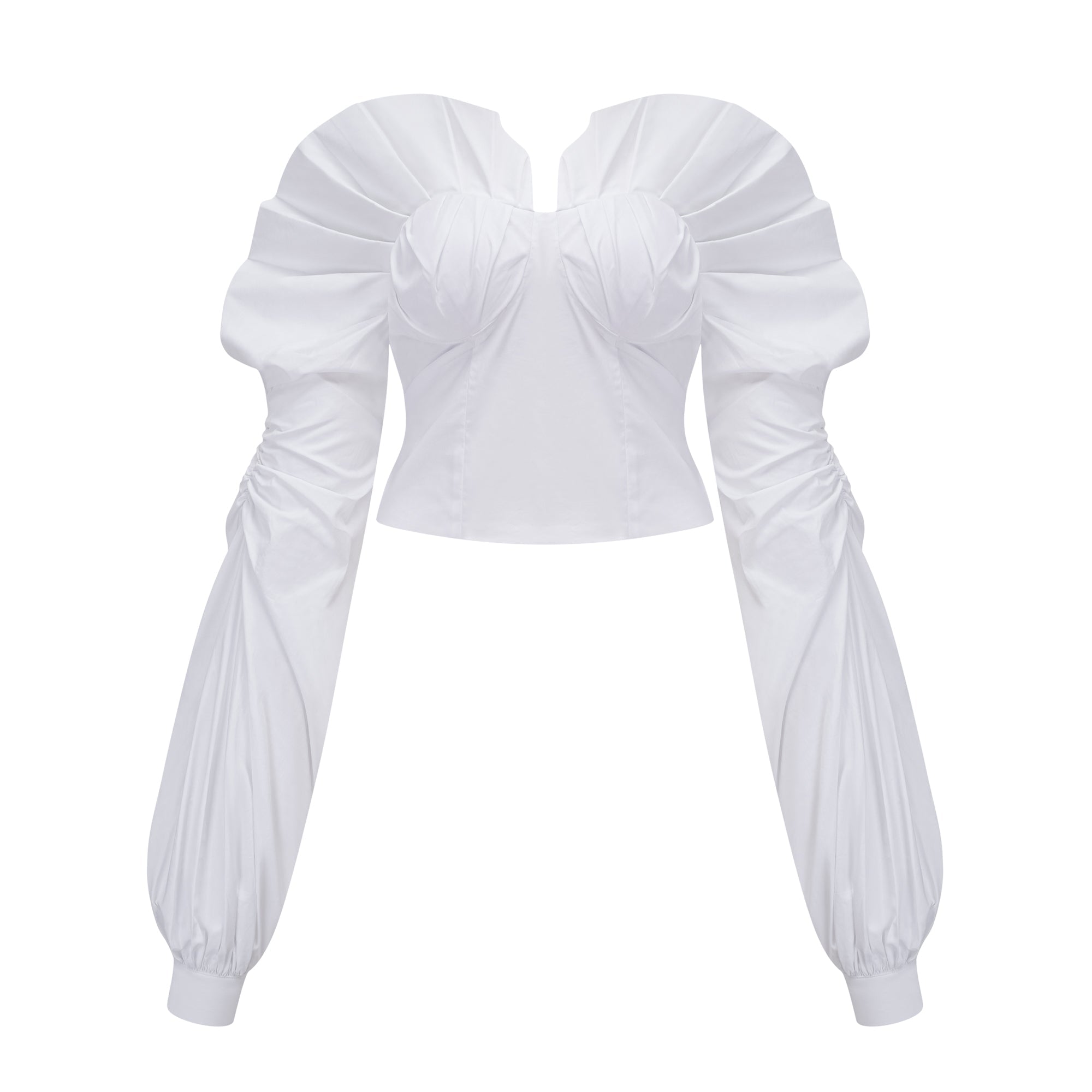 Flowering Girl Women tiffany White off-shoulder Ruched Blouse & Skirt Set