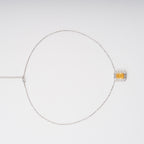 Eini Yellow Square Gemstone Pendant Sterling Silver Necklace