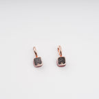 Aava Red Cushion Cut Gemstone Hoop Sterling Silver Earrings