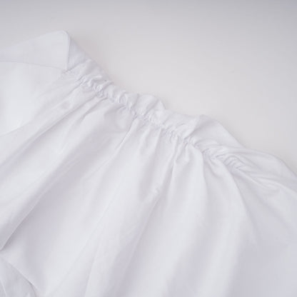 tiffany White off-shoulder Ruched Blouse & Skirt Set