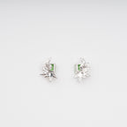 Meris Green Rectangular Gemstone Sterling Silver Earrings