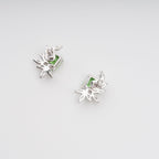 Meris Green Rectangular Gemstone Sterling Silver Earrings