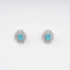 Kaisu Aquamarine Emerald Cut Gemstone Sterling Silver Earrings