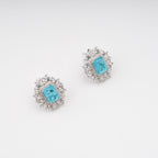 Kaisu Aquamarine Emerald Cut Gemstone Sterling Silver Earrings