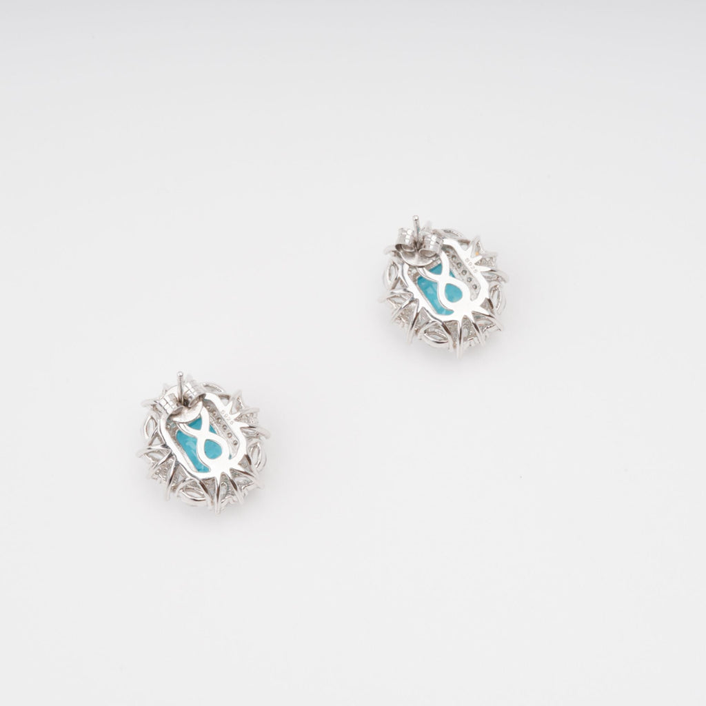 Kaisu Aquamarine Emerald Cut Gemstone Sterling Silver Earrings