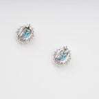 Kaisu Aquamarine Emerald Cut Gemstone Sterling Silver Earrings