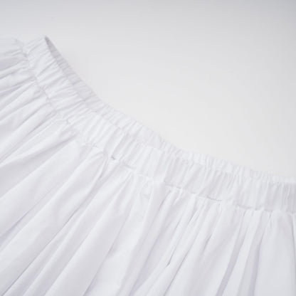 tiffany White off-shoulder Ruched Blouse & Skirt Set