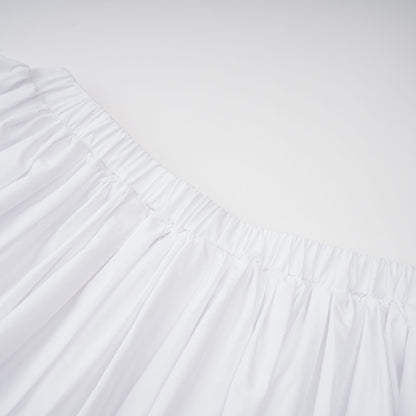 tiffany White off-shoulder Ruched Blouse & Skirt Set