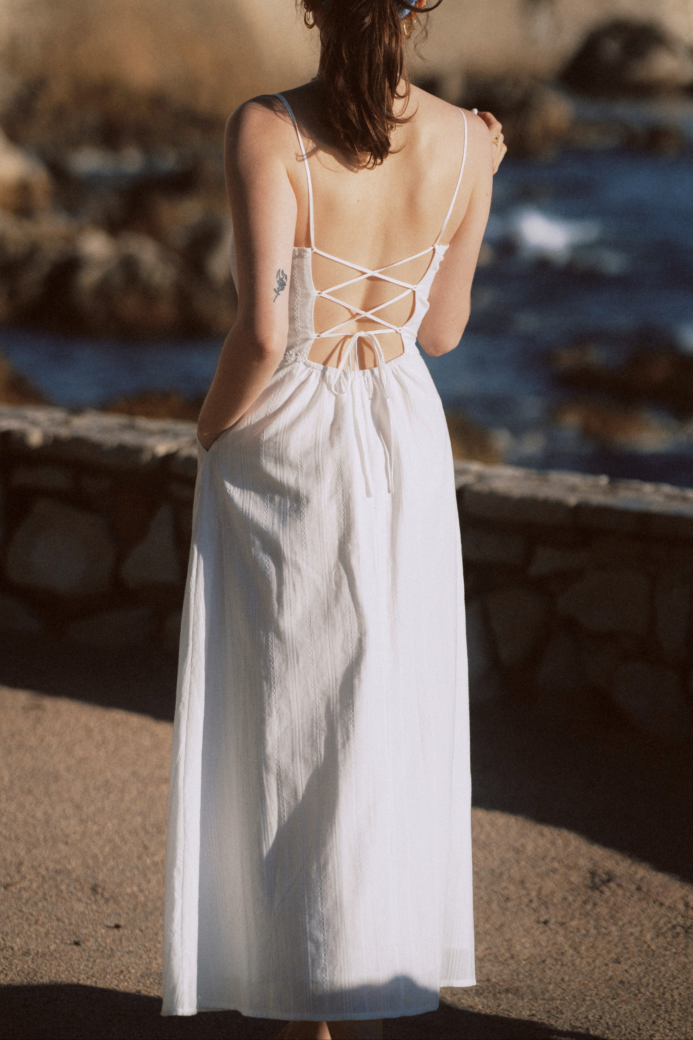 Flowering Girl Women gloria flower detail strapless maxi dress - white
