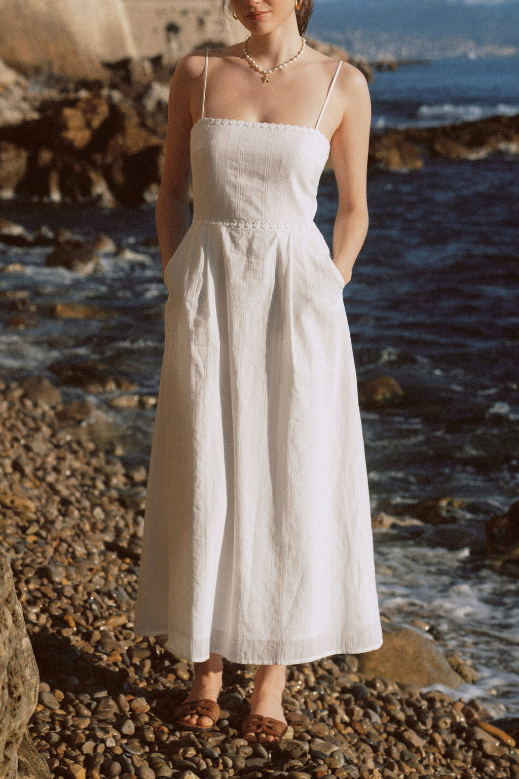 Flowering Girl Women gloria flower detail strapless maxi dress - white