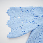penny Openwork floral lace blouse maxi skirt set - blue