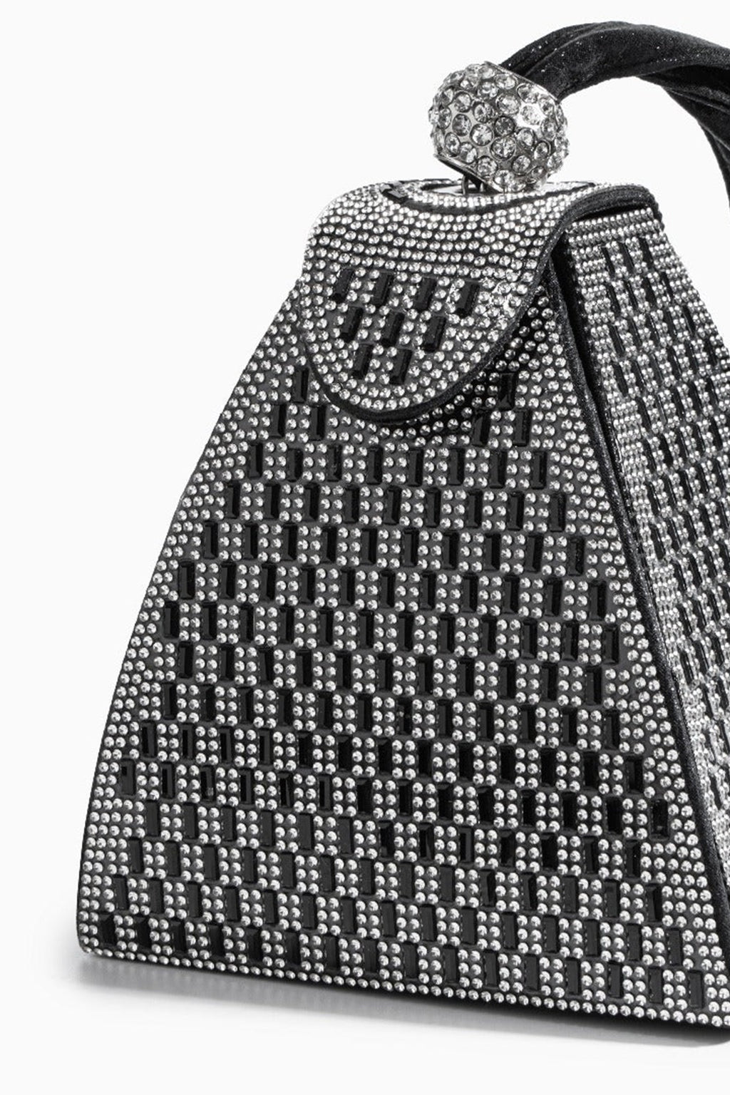 Flowering Girl Women Rhinestone-embellished Pyramid Handbag