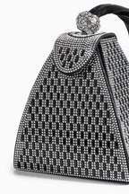 Flowering Girl Women Rhinestone-embellished Pyramid Handbag