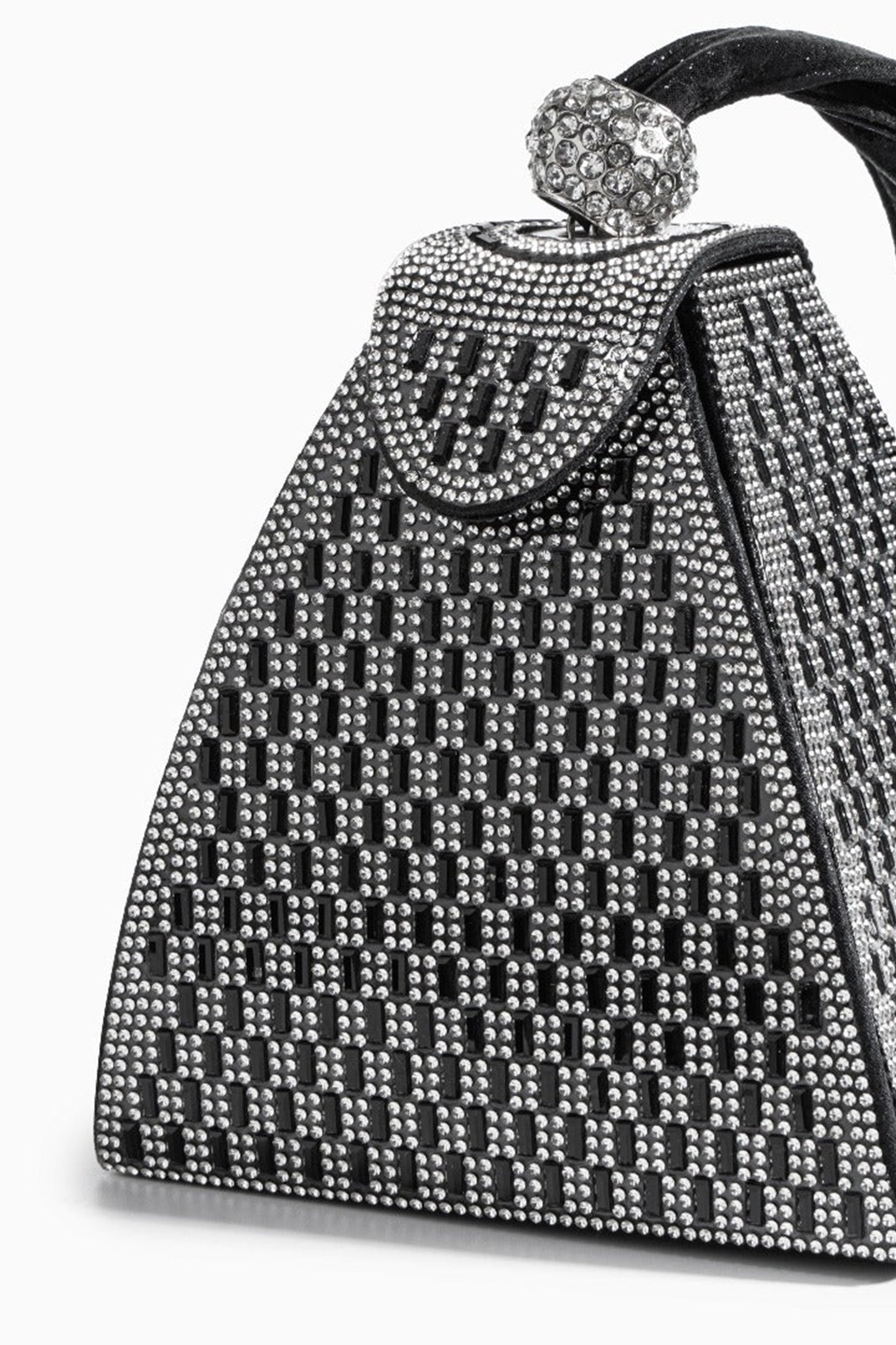 Flowering Girl Women Rhinestone-embellished Pyramid Handbag