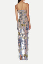 Flowering Girl Women Dahlia Baby Blue Multi Maxi Dress