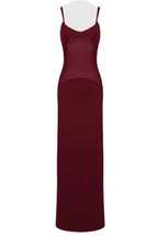 Flowering Girl Women Dajoa Mesh Curve Maxi Dress - Wine