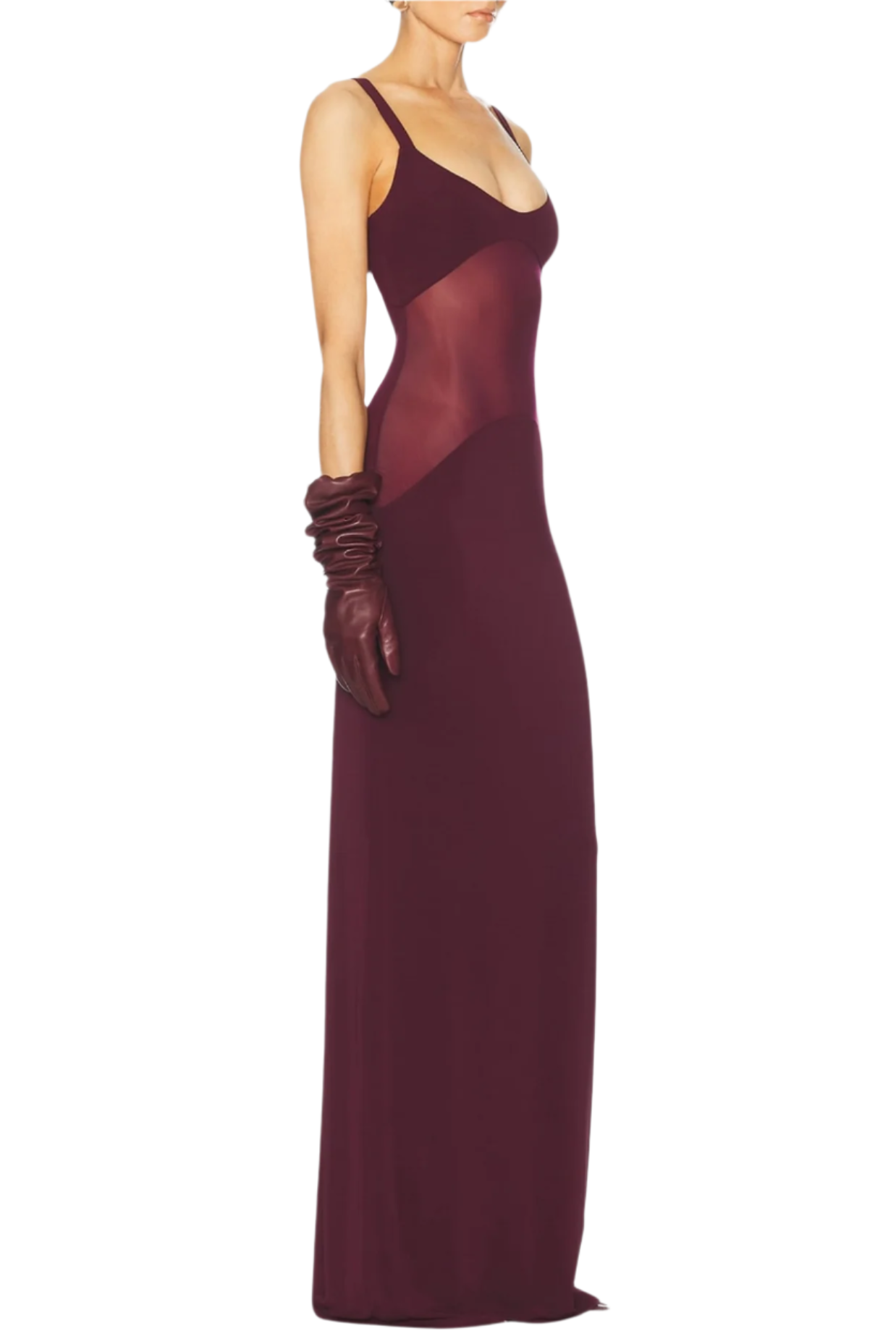 Flowering Girl Women Dajoa Mesh Curve Maxi Dress - Wine
