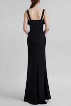 Flowering Girl Women Dancis See-Through Corset Maxi Dress - Black
